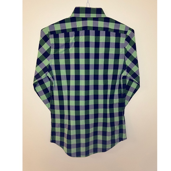 Mens EXPRESS | Button Up | XS | Blue & Green Plaid / Checker l Fitted | - Picture 3 of 8